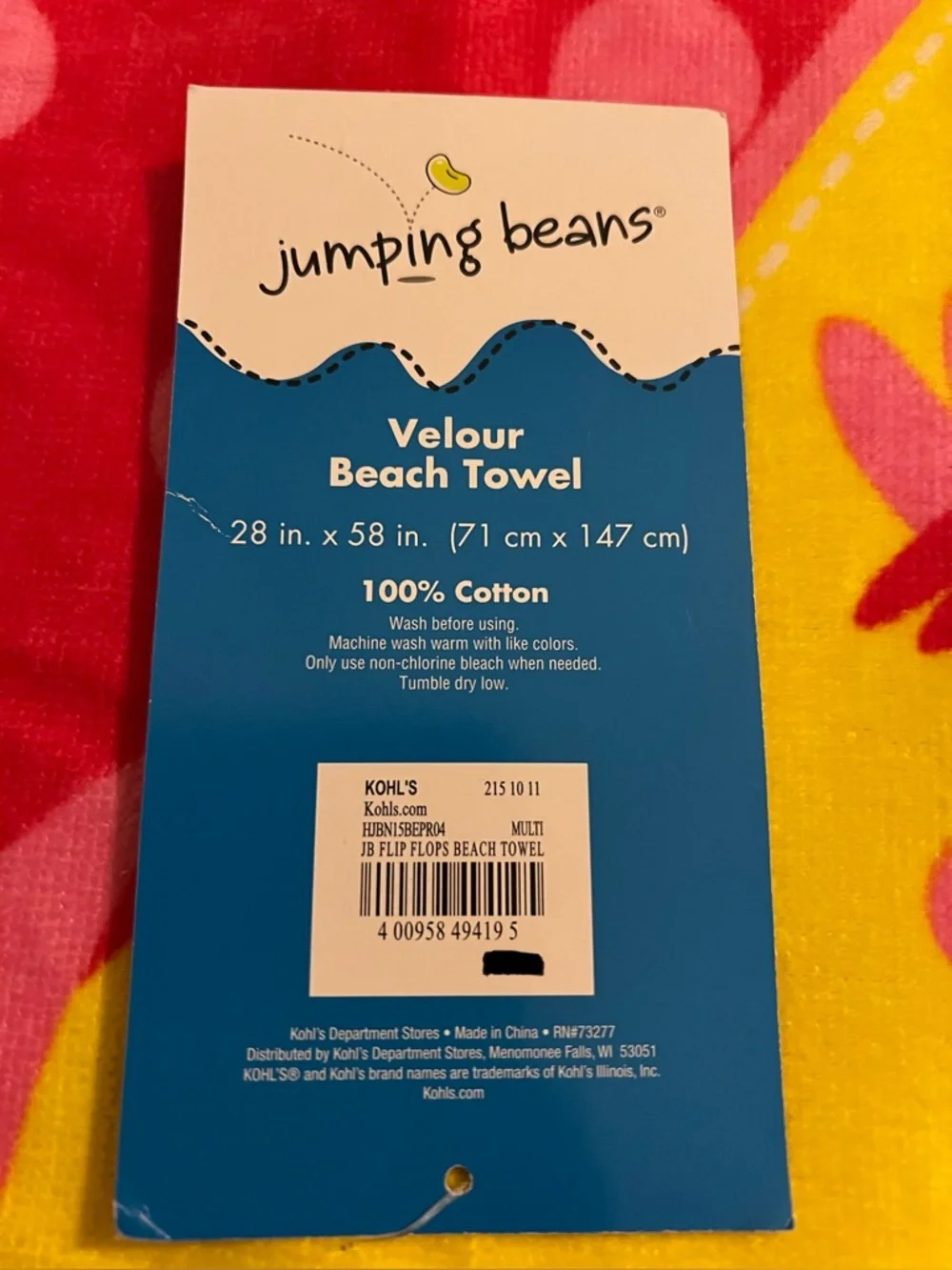 Jumping Beans Fun Colorful Flip Flops Beach Towel